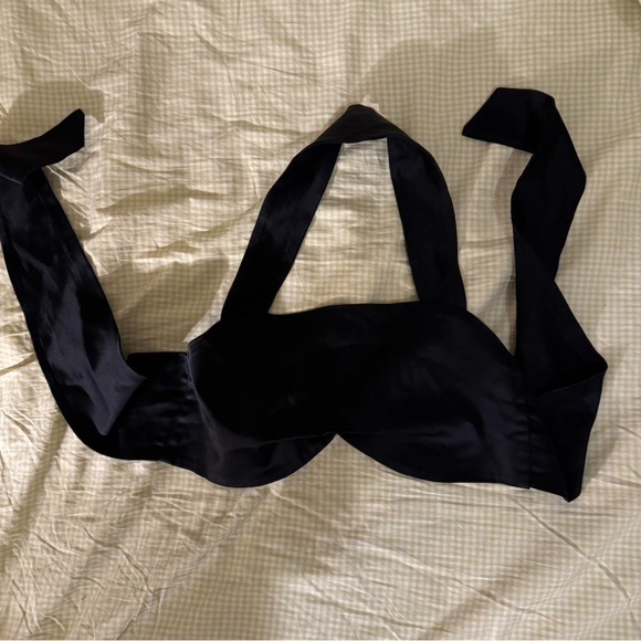 Peachy Den Satin Black Halter Top - Picture 2 of 3